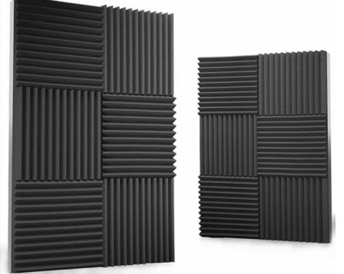 Panel acústico de fibra de poliéster insonorizado blanco y negro para absorción de sonido de oficina