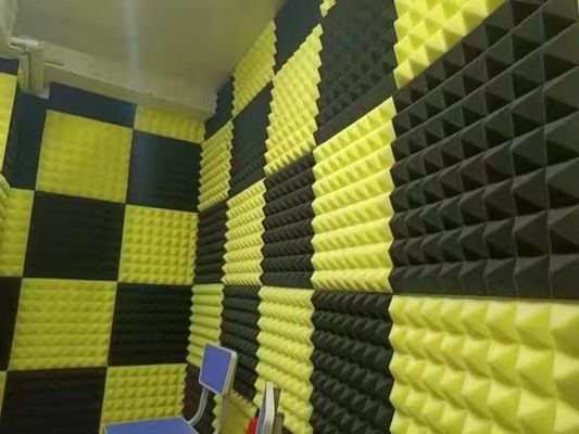Panel acústico de fibra de poliéster insonorizado blanco y negro para absorción de sonido de oficina