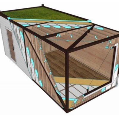 Materiales principales Pino Interior cómodo Actividad comercial al aire libre Casa de contenedores