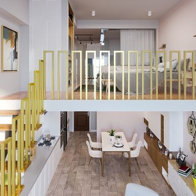Manillar de acero inoxidable para decoración de escaleras interiores para fijación de paredes en apartamentos