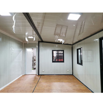 Contenedor de paquete plano exterior Casa prefabricada con panel de sandwich de acero ligero Casa modular