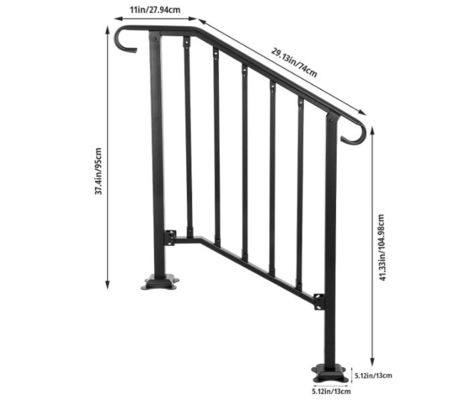 Escalera de interior elegante barandilla de protección de hierro pisos elevadores balaustradas balcón barandilla de acero