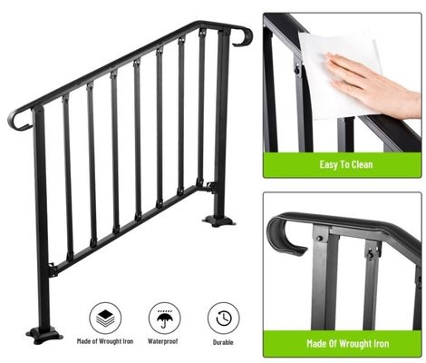Escalera de interior elegante barandilla de protección de hierro pisos elevadores balaustradas balcón barandilla de acero