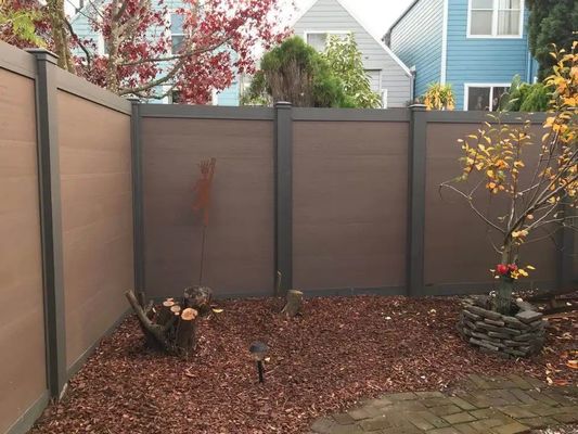 Piso montado diseño moderno jardín seguridad de privacidad madera de plástico composite tablero de valla
