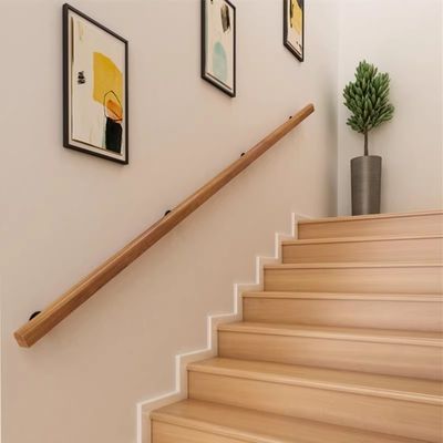 Barandillas de madera montadas en la pared para barandillas modernas en edificios de oficinas