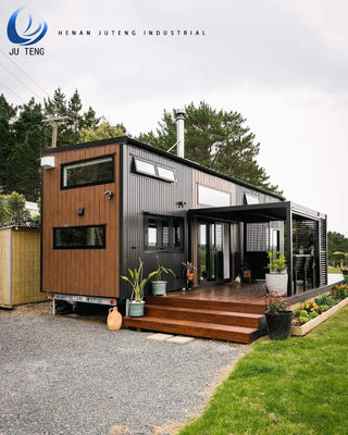 Casa de construcción de madera prefabricada de estilo más popular con contenedor de paquete plano de acero