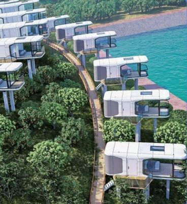 App Control Hotel Casa cápsula espacial con traje térmico y sistema eléctrico