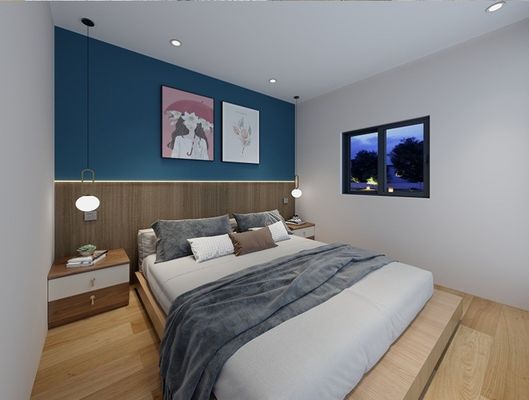 Casa prefabricada con estilo de diseño postmoderno