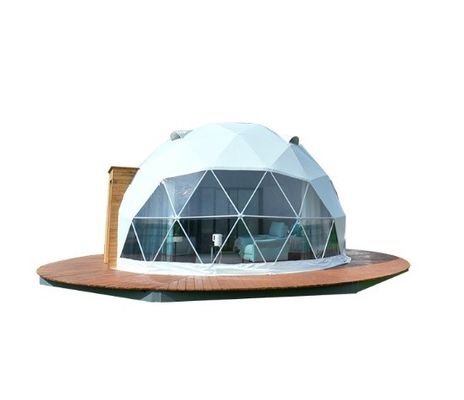 Casa de campo al aire libre tienda redonda Glamping Dome con color personalizado casa de lujo baño