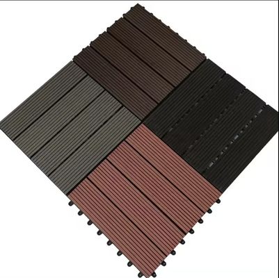 Terraza de madera plástico compuesto de café WPC 300 * 300mm azulejos de suelo para el jardín exterior suave